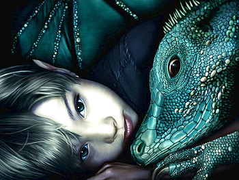 Woman with reptil, abstract, fantasy, reptil, girl, woman HD wallpaper