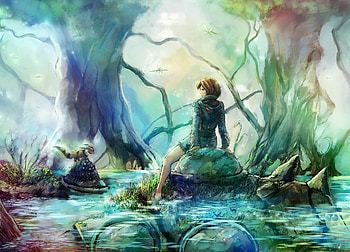 Nausicaa , Stunning visuals, Studio Ghibli art, Enchanting landscapes HD wallpaper