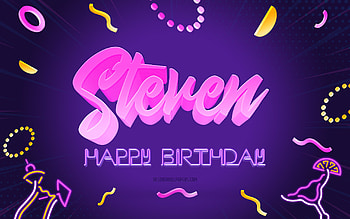 Happy Birtay Steven, , Purple Party Background, Steven, creative art, Happy Steven birtay, Steven name, Steven Birtay, Birtay Party Background HD wallpaper