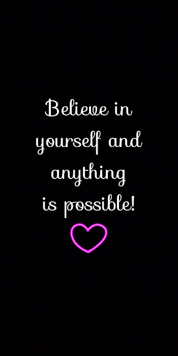 Believe in yourself, magenta, quote, inspirational, black, motivational_quote, anything_is_possible, saying, heart HD phone wallpaper