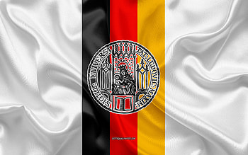 Ludwig Maximilian University of Munich Emblem, German Flag, Ludwig Maximilian University of Munich logo, Munich, Germany, Ludwig Maximilian University of Munich HD wallpaper