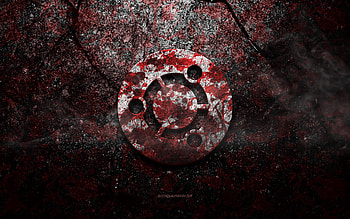 Ubuntu logo, grunge art, Ubuntu stone logo, red stone texture, Ubuntu, grunge stone texture, Ubuntu emblem, Ubuntu 3d logo HD wallpaper