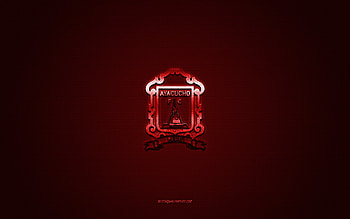 Ayacucho FC, Peruvian football club, red logo, red carbon fiber background, Liga 1, football, Peruvian Primera Division, Ayacucho, Peru, Ayacucho FC logo HD wallpaper
