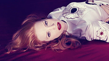 Jessica Chastain, Makeup red lips, , Stunning beauty HD wallpaper