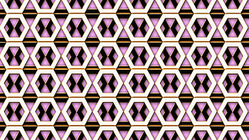Pink Black White Hexagon Geometric Shapes Pattern Abstraction Abstract HD wallpaper