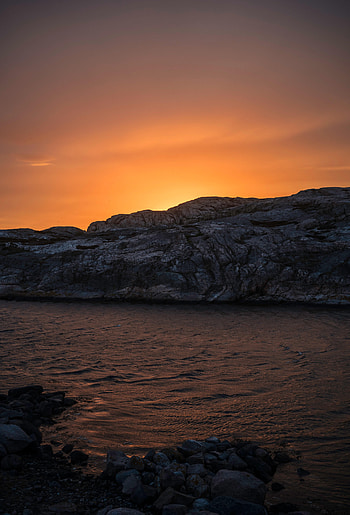 Nature, Sunset, Stones, Sea, Rocks, Glare HD phone wallpaper