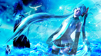 An-Angel-in-the-Night, cute, vocaloid, long hair, dress, statue, miku, 3d, abstract, wing, cg, cloud, female, sexy, wings, bird, hatsune miku, hot, blue eye, blue hair, girl, petal, rock, anime girl, anime, fantasy, aqua hair, stone, sky, head HD wallpaper