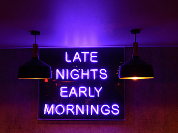 Night, Words, Morning, Neon, Inscription HD wallpaper
