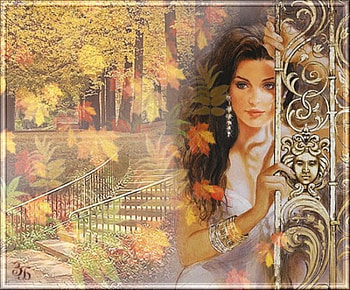 Beauty, fantasy, autum, black hair, woman, female HD wallpaper