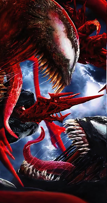 Venom, azul electrico, mandíbula HD phone wallpaper