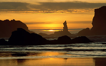 Landscape, Sunset, Sea HD wallpaper