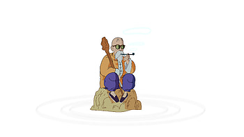 Master Roshi Dragon Ball Z, master-roshi, dragon-ball-z, dragon-ball, anime, minimalism, minimalist, white, artist, artwork, digital-art HD wallpaper