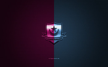 Drogheda United FC, Irish football club, blue burgundy logo, blue burgundy carbon fiber background, League of Ireland Premier Division, football, Drogheda, Ireland, Drogheda United FC logo HD wallpaper