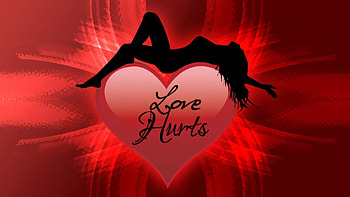 Love Hurts, Valentine, Valentines Day, Red, Black, Love, Heartbreak HD wallpaper