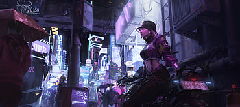 Cyber Girl In Cyber City , cyberpunk, artist, artwork, artstation HD wallpaper