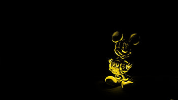 cartoon, black background, character, mickey mouse, mouse HD wallpaper