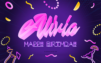 Happy Birtay Alivia, , Purple Party Background, Alivia, creative art, Happy Alivia birtay, Alivia name, Alivia Birtay, Birtay Party Background HD wallpaper