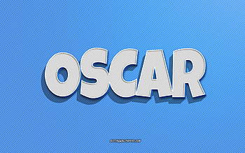 Oscar, blue lines background, with names, Oscar name, male names, Oscar greeting card, line art, with Oscar name HD wallpaper