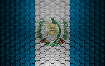 Guatemala flag, 3d hexagons texture, Guatemala, 3d texture, Guatemala 3d flag, metal texture, flag of Guatemala HD wallpaper