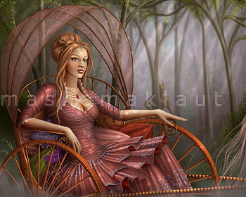 ~Woman Traveling~, colors, digital art, carts, dress, charm, lady, scenery, traveling, trees, drawings, elegance, female, travel, gorgeous, weird things people wear, paintings, beautiful, people, traveller, light, vehicle, cool, models, girls, women, hair HD wallpaper