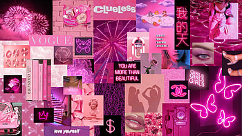 Pink Neon Aesthetic. Pink laptop, Cute laptop , Pink, Pink Collage HD wallpaper