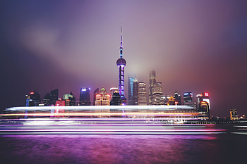 Cities, Night, Architecture, Lights, Long Exposure, Megapolis, Megalopolis, Urban Landscape, Cityscape, Shanghai HD wallpaper