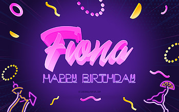 Happy Birtay Fiona, , Purple Party Background, Fiona, creative art, Happy Fiona birtay, Fiona name, Fiona Birtay, Birtay Party Background HD wallpaper