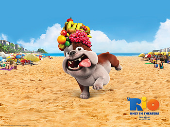 Luiz Bulldog In Rio Movie, rio, movies, animated-movies, dog, animated-movies, birds HD wallpaper