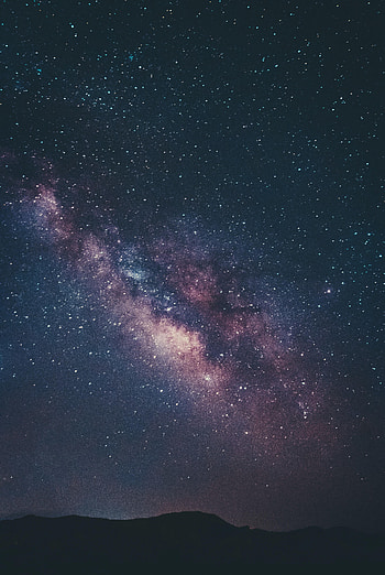 Universe, Stars, Night, Starry Sky, Hills, Nebula HD phone wallpaper