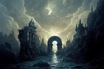 Ruins of greatness, AI Art, fantasy, dark, Dark Fantasy HD wallpaper