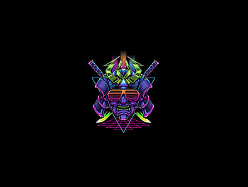 Samurai's face, minimal, dark HD wallpaper