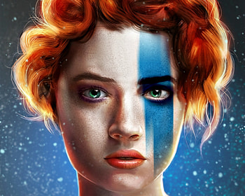 Viking girl, lo0bo0, art, beauty, fantasy, portrait, face, freckles, redhead HD wallpaper