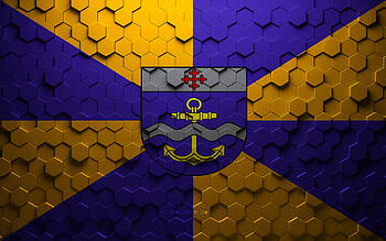 Flag of Itajai, honeycomb art, Itajai hexagons flag, Itajai 3d hexagons art, Itajai flag HD wallpaper