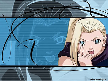 Ino, blue, anime, face, cute, funny, girl, tongue HD wallpaper