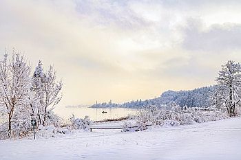 Winter, Nature, Snow, Lake, Boat HD wallpaper