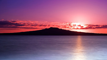 Purple Reflection Sun Sky Pink Clouds Sea Sunrise Sunset Island Stormy Skies HD wallpaper