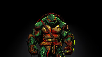Tmnt Michelangelo, michelangelo, teenage-mutant-ninja-turtles, ninja-turtle, superheroes, artwork, digital-art, art, dark, black, movies, pixiv HD wallpaper