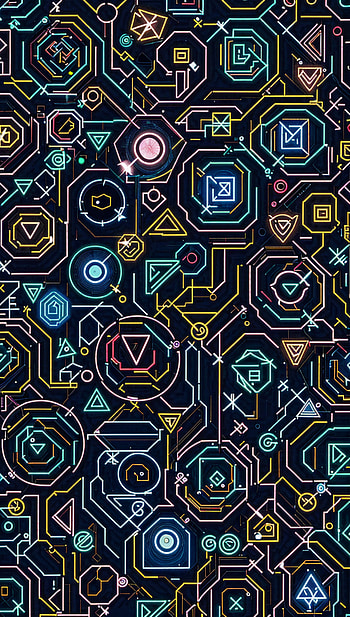 Neon Circuit Dreams, futuristic, neon, circuit, geometric design HD phone wallpaper