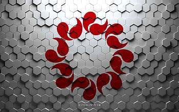 Flag of Saitama, honeycomb art, Saitama hexagons flag, Saitama, 3d hexagons art, Saitama flag HD wallpaper