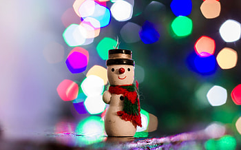 Holidays, New Year, Snowman, Glare, Toy HD wallpaper