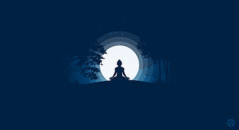 Vector, Buddha, Silhouette, Buddhism, Meditation, Harmony HD wallpaper