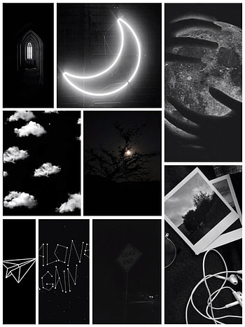 Black aesthetic, crescent, graph HD phone wallpaper