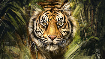 Tiger Painting Art, tiger, animals, artist, artwork, digital-art, artstation HD wallpaper