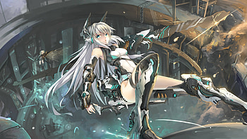 Anime girl, girl, anime, mecha, armor HD wallpaper