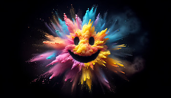 Vivid Smiling Explosion - Bright Happy Face Background, smile, happy face, smiley face, vibrant colors HD wallpaper