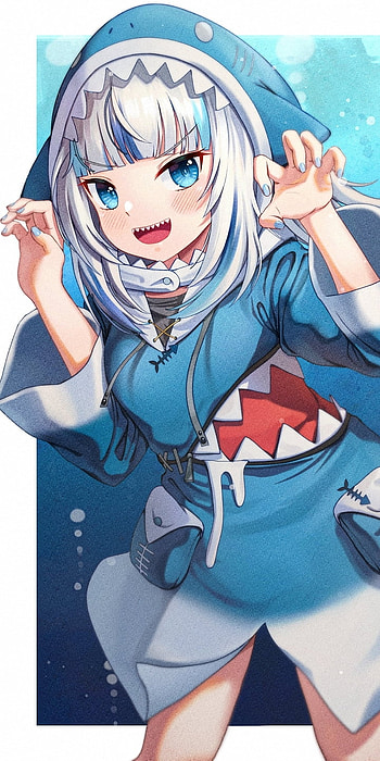 Gawr Gura, art, mouth HD phone wallpaper