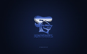 Newcastle Knights, Australian rugby club, NRL, blue logo, blue carbon fiber background, National Rugby League, rugby, Newcastle, Australia, Newcastle Knights logo HD wallpaper