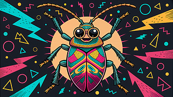 Joyful Beetle: A Vibrant Ultra, Joy, bug, illustration, colorful, graphic design HD wallpaper