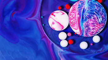 Abstract, blue, pink, white, goodies, texture, luminos, dot HD wallpaper