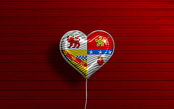 I Love Angus, , realistic balloons, red wooden background, Day of Angus, scottish counties, flag of Angus, Scotland, balloon with flag, Counties of Scotland, Angus flag, Angus HD wallpaper